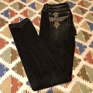 Size 25 black Miss Me jeans